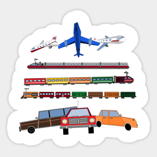 Planes, Trains and Automobiles Sticker